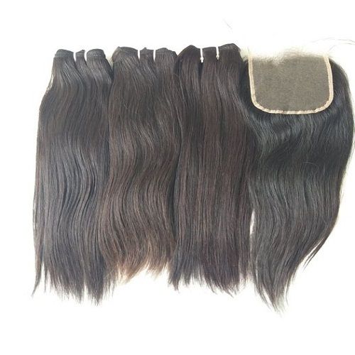 Straight Human Hair Extensions double machine weft