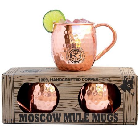 3 Copper Round Hammered Mule Mug