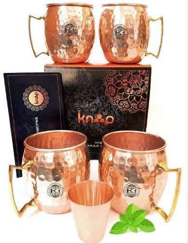 4 Copper Hammered Mule Mug 1 Shot Glass