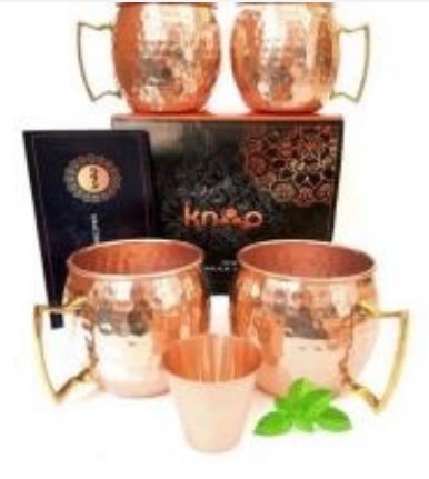 4 Copper Hammered Mule Mug 1 Shot Glass