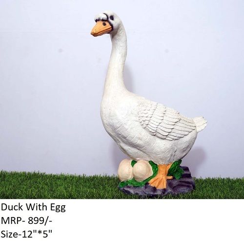 White Duck With Egg Statue