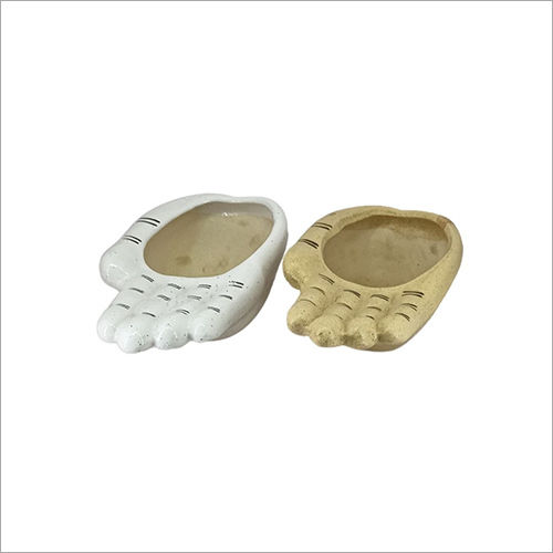 3H x 8D Inch  Hand Shaped Ceramic Planter