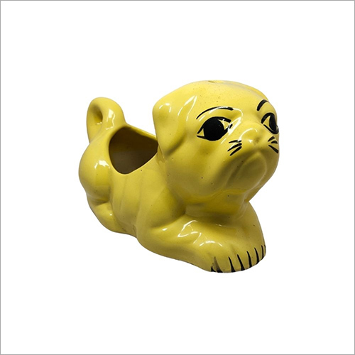 6h X 9d Inch Dog Shaped Ceramic Pot