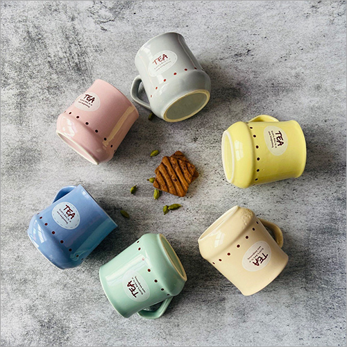Dizymonk Tea Cup Set of 6 Ceramic Cup By KHURJA CERAMIC