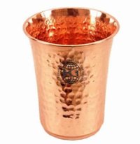 Pure Copper Hammered Curved Glass Tumbler Cupc