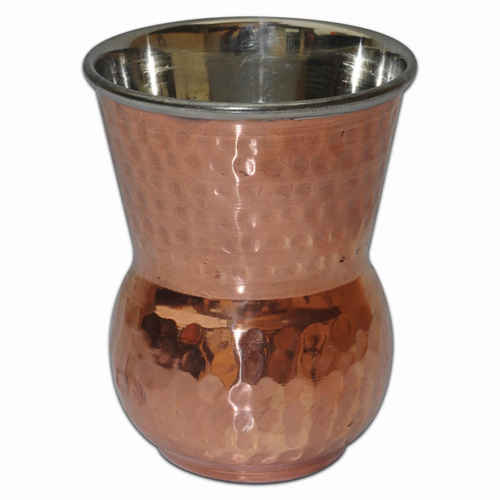 Stainless Steel And Copper Dholak Glass / Tumbler