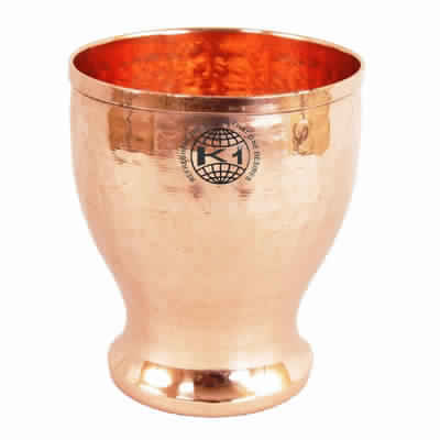 Hammered Pure Copper Glass Cup