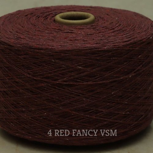 4 Red Fancy VSM Yarn - Viscose Staple Fiber, 3 kg, Red | Fancy Slub Pattern, High Tensile Strength, Soft Texture