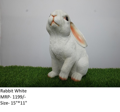 Rabbit White Statue Dimensions: Decorative Items Inch (In)