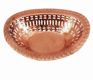 Copper Chapati Holder/Oval Bread Basket By KING INTERNATIONAL