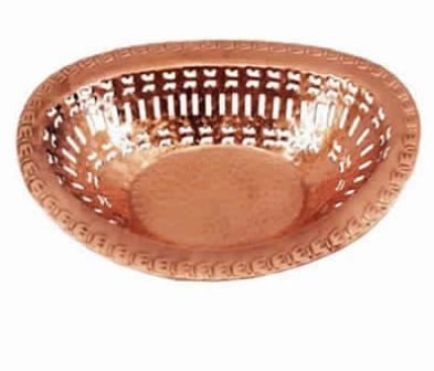 Copper Chapati Holder/oval Bread Basket