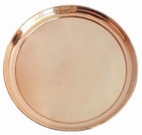 Copper Dinner Plate - Copper Alloy, Standard Size, Polished Finish | Durable Round Design With High Strength And 1-year Warranty