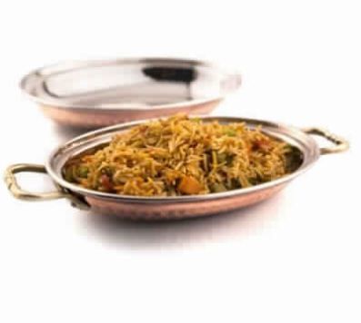 Copper Mughlai Rice Server