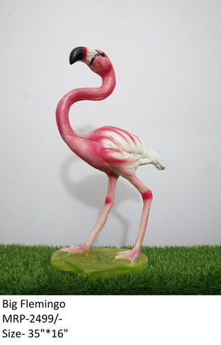 Pink & White Big Flemingo Statue