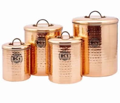 Hammered Copper Canister Set