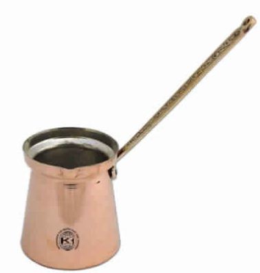 Plain Copper Coffee Maker With Brass Handle