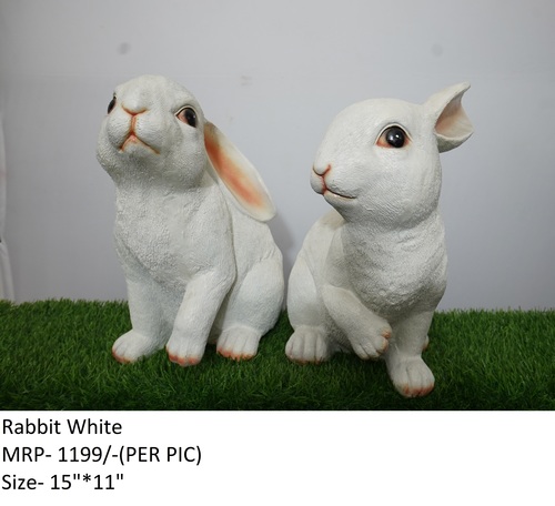 Rabbit White Statue Dimensions: Decorative Items Inch (In)