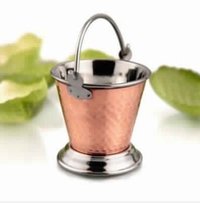 Ss And Copper Serving Bucket - Durable Stainless Steel & Elegant Copper Finish | Ideal For Entertaining And Food Presentation
