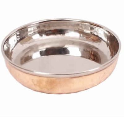 SS Copper Desert Halwa Plate