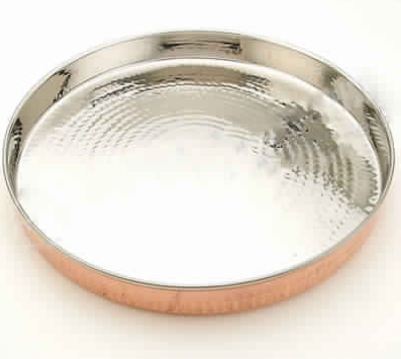 SS Copper Hammered Thali / Plate By KING INTERNATIONAL