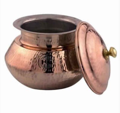 SS Copper Steel Handi Pot / Biryani Handi With Lid