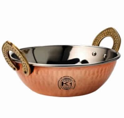 Stainless Steel And Copper Punjabi Kadhai