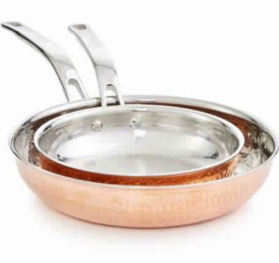 Stainless Steel Copper Hammered Fry Pan By KING INTERNATIONAL