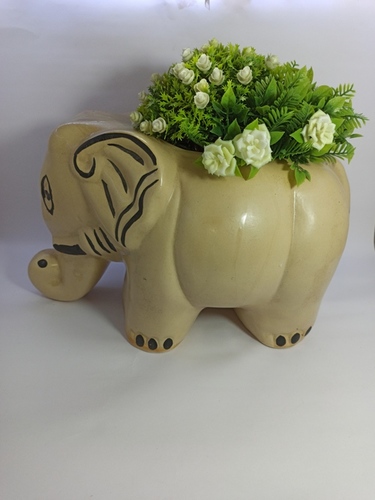 Ceramics Elephant Shape Pot By RAW GALAXY INDUSTRIES