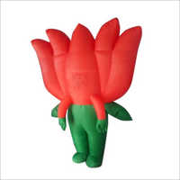 Lotus Inflatable Costume - Pvc Material, 7 Feet Height, Red And Green Colors | Easy To Install, Suitable For Children, Plain Pattern For Parties And Events