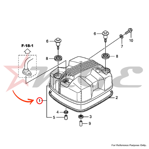 Cover Comp., Cylinder Head For Honda CBF125 - Reference Part Number - #12310-KTE-910, #12310-KWF-840, #12310-KTE-A00