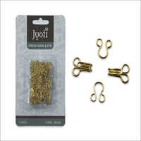 2 Type Wire Golden Finish Brass Dress Hook And Eye