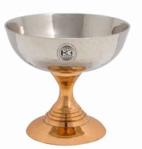 Stainless Steel Ice Cream Cup with Brass Stand