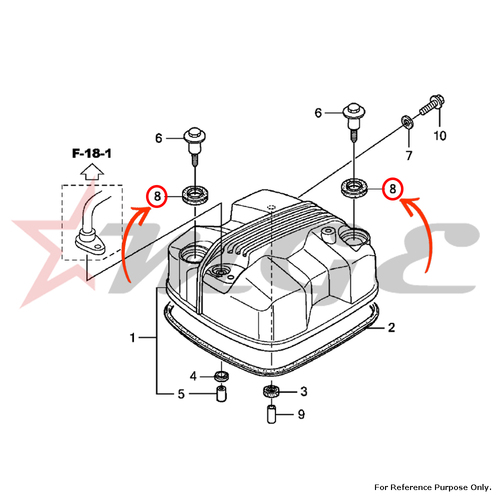 Rubber, Mounting For Honda CBF125 - Reference Part Number - #90543-KSP-910, #90543-MV9-670