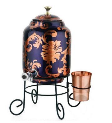 Designer Copper Printed Water Tank With Stand