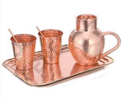 Pure Copper Hammered Jug