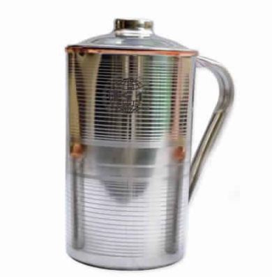 SS Copper Linger Water Jug For Good Health Benefits Yoga Ayurveda