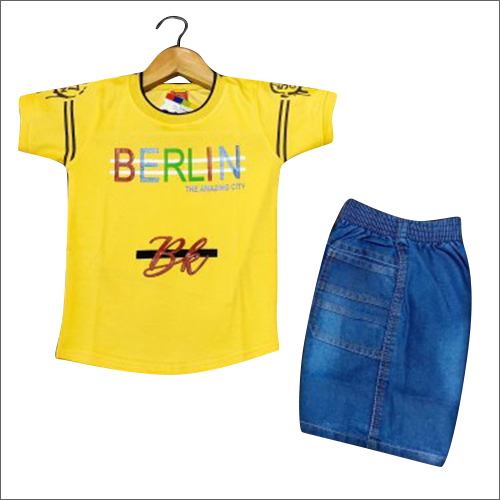 Kids Yellow Colored T Shirt Baba Suit