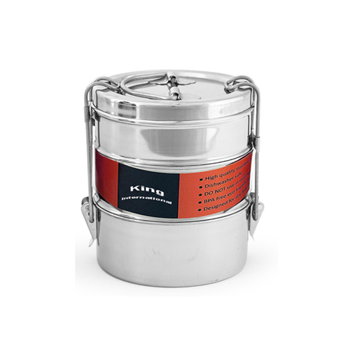 Round Shaped Stainless Steel Clip Lunch Box
