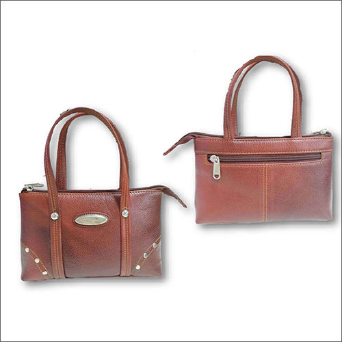 Ladies Leather Brown Bag Design: Plain