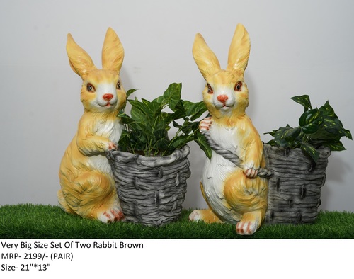 Very Big Size Set Of Tow Rabbit Brown Dimensions: Decorative Items Inch (In)