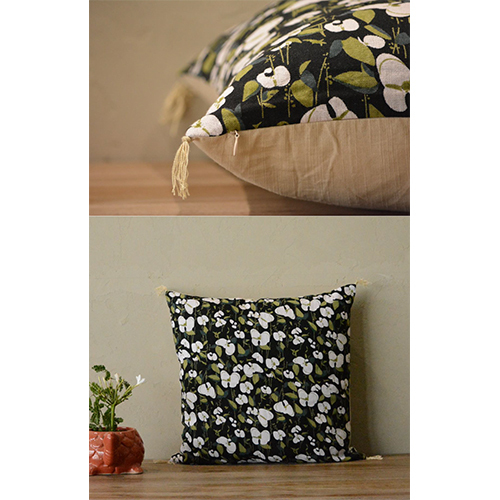 Printed Linen Cushion Cover