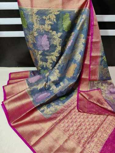 Banarsi organza silk saree with attractive blouse oiece