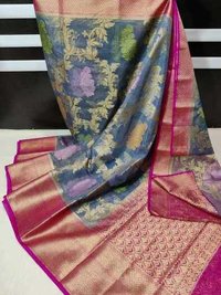 Banarsi organza silk saree with attractive blouse oiece