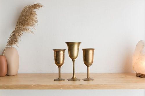 VINTAGE BRASS TAPER GOBLET CHURCH SUPPLIES