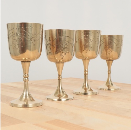 BRASS HIGH QUALITY ENGRAVED CHALICE CHURCH SUPPLIES