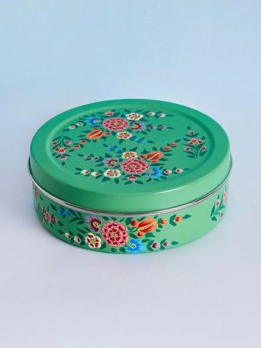 Stainless Steel Enamel Colored Designer Cookie Box