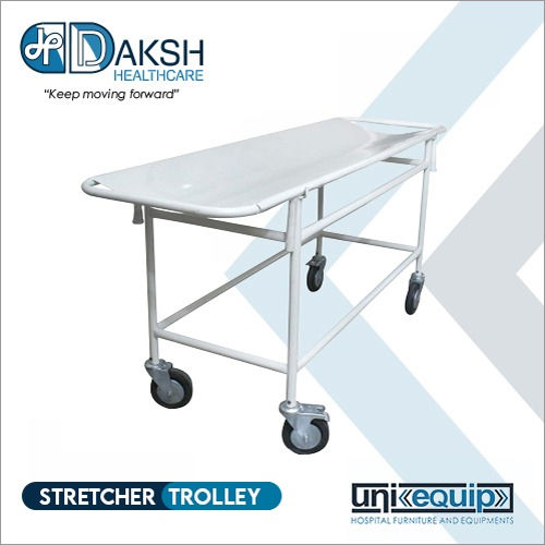 Hospital Stretcher Trolley - Steel, 2000 x 600 x 800 mm | 150 kg Load Capacity, 25 kg Weight, Swivel Wheels, Powder Coated Finish