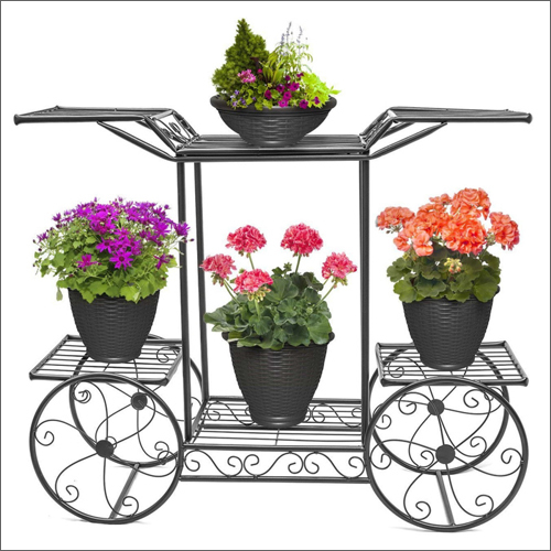 Color Coated 70X25X72Cm Cart Style Plant Stand