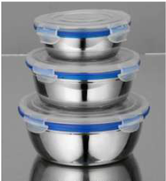 Stainless Steel Lock lid Bowl set