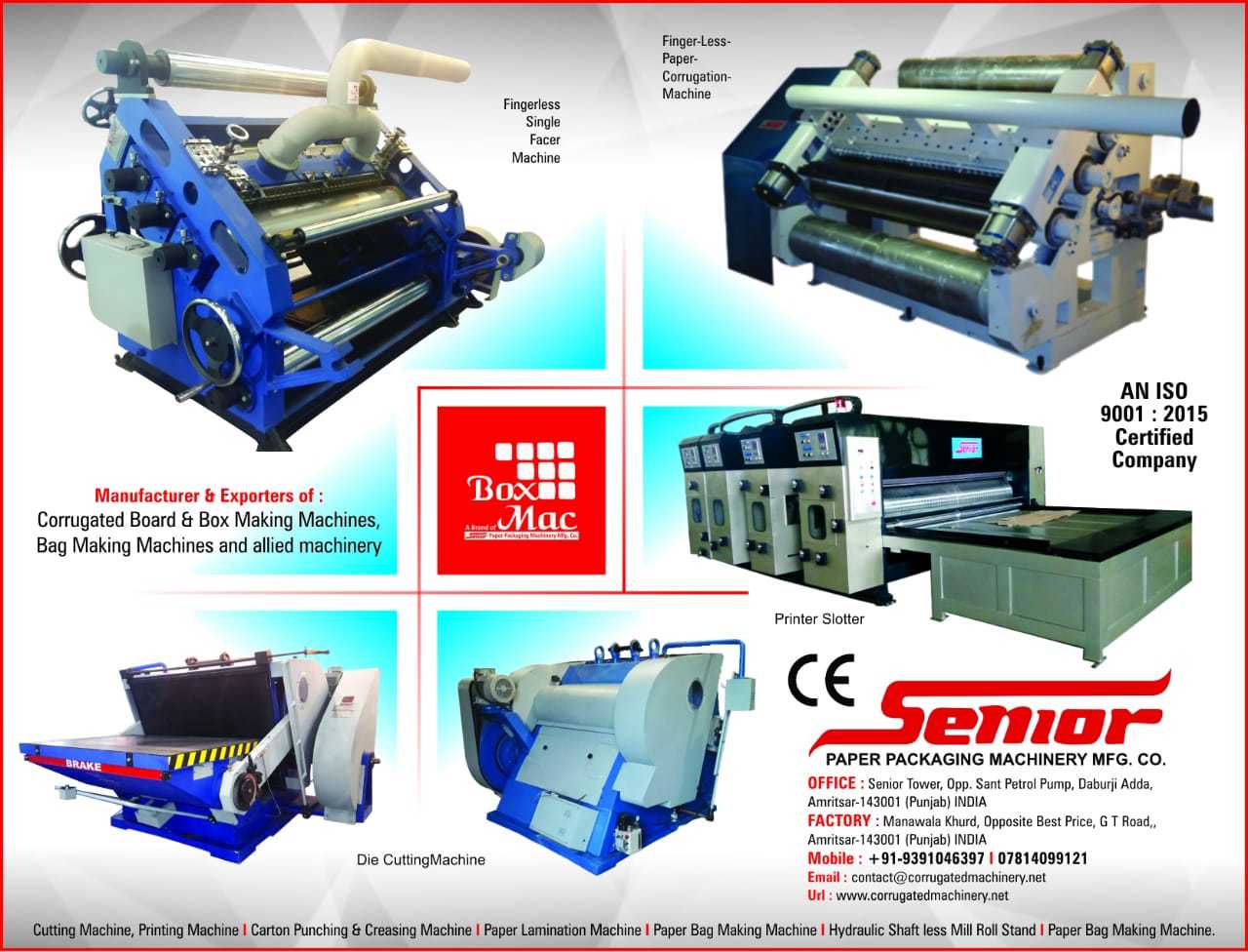 Double Profile High Speed Single Facer Paper Corrugation Machine